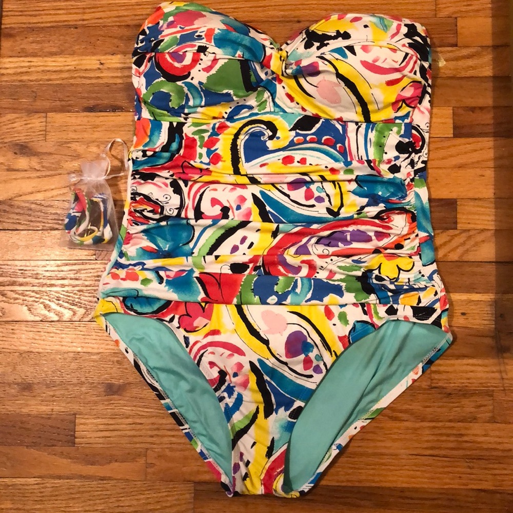 one piece swim suit with optional strap